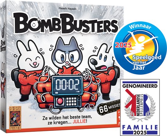 999 Games - Bomb Busters - Coöperatief Bordspel - Winnaar Spiel des Jahres 2025/Speelgoed van het jaar 2025 en de Gouden Ludo!- Werk samen en maak de bom onschadelijk - Tik tak, tik tak...