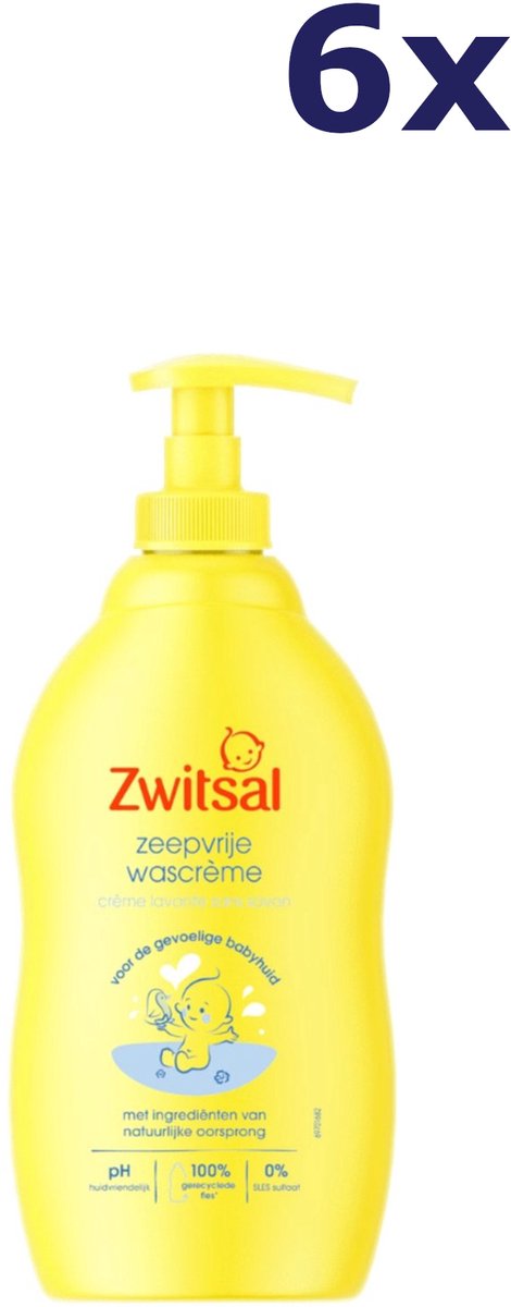6x Zwitsal Wascreme – Pompje Zeepvrij 400 ml