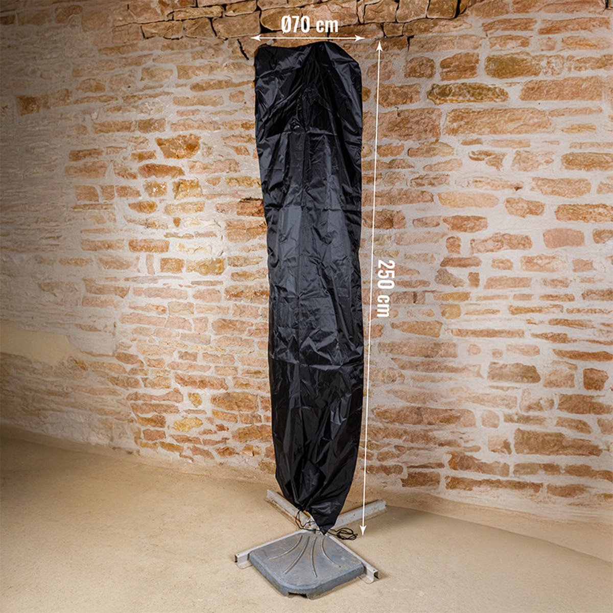 Afdekking Ø 70 x H 250 cm voor zonnescherm met afstandsbediening