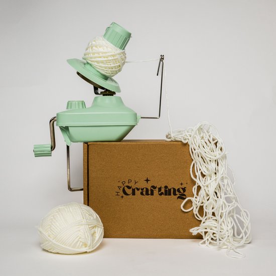 Happy Crafting woloproller & garenwinder | Handbediende yarn winder met unieke extra hoge tafelklem | Wolroller voor breien, haken & tuften | Kado idee
