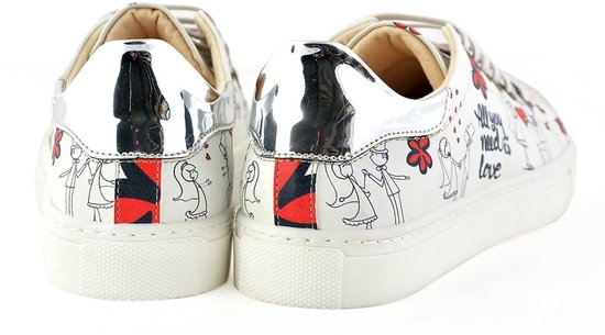GOBY - Bride and Gloom - Baskets pour femmes - Sneaker - Baskets femme - Baskets femme - Haute qualité - Fait main - Mariée et marié White - Taille 40