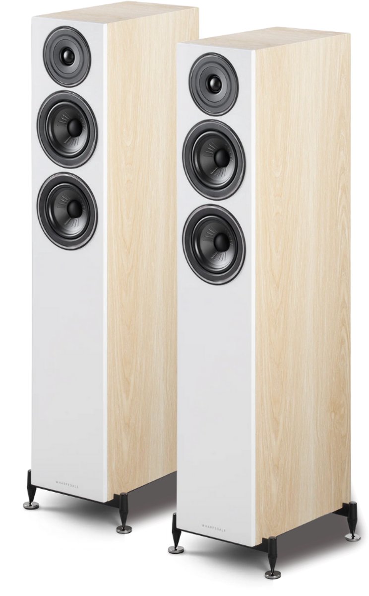 Wharfedale Diamond 12.4 Vloerstaande Speakers - Hifi Stereo Set - Passieve Speakers - 2,5-Weg Luidsprekers - Licht Eiken