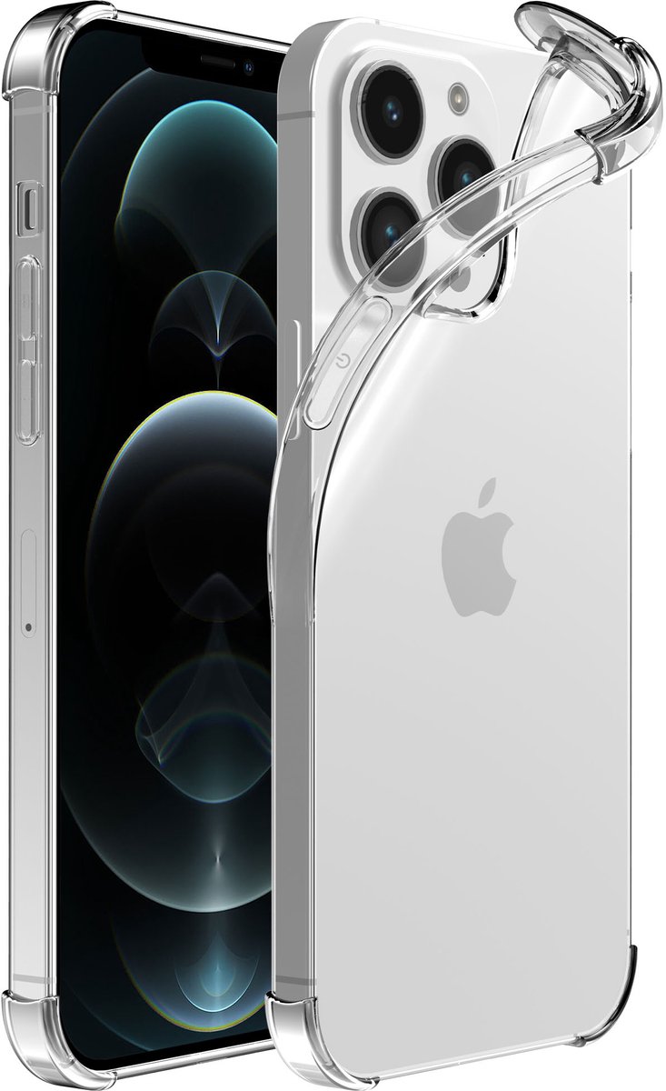Smartphonica Telefoonhoesje Geschikt voor iPhone 12 Pro Max transparant hoesje flexibel met stootrand geschikt voor iPhone 12 Pro Max