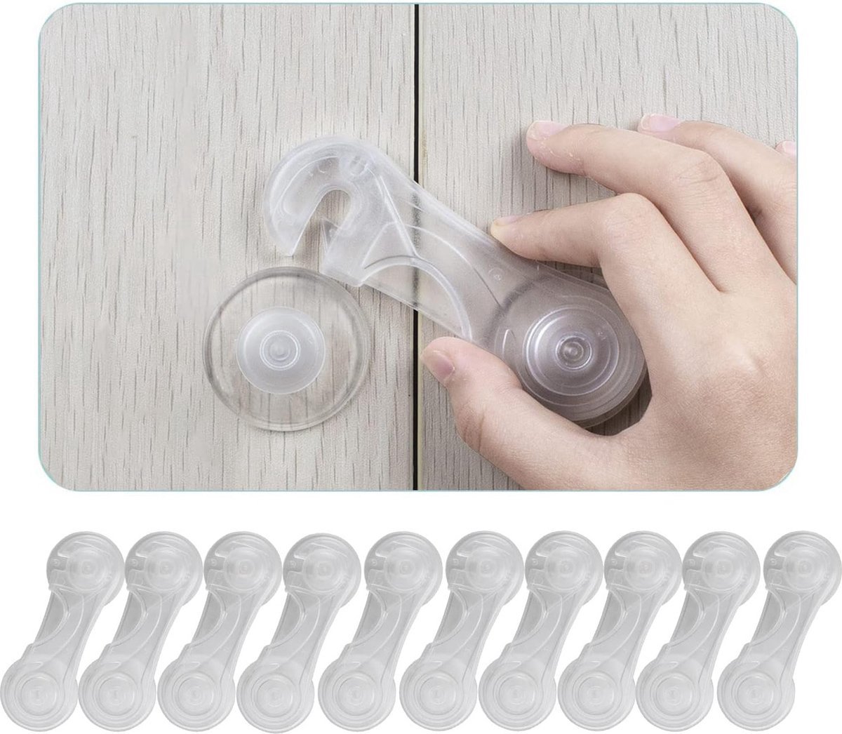 Image of 10-pack - veiligheidssloten, geschikt voor kindveilige kasten, koelkasten/huisdierveilige veiligheidssloten