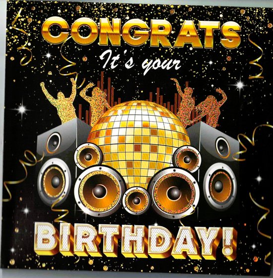 Wenskaart - muziekkaart - pop-out wenskaart - kaart met muziek - wenskaart met licht - wenskaart 3D - music card - happy birthday - B-Day - congratulations - congrats - gefeliciteerd - verjaardag
