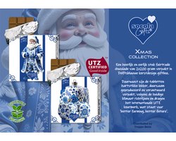 SoCoLa Kerst– Xmas Kerstman/Kerstballen– Fairtrade Chocolade tabletten in Giftbox - Persoonlijk Cadeau – Delftblauw kado – Kerst geschenk - Voor Hem en Haar – Vrouw en Man