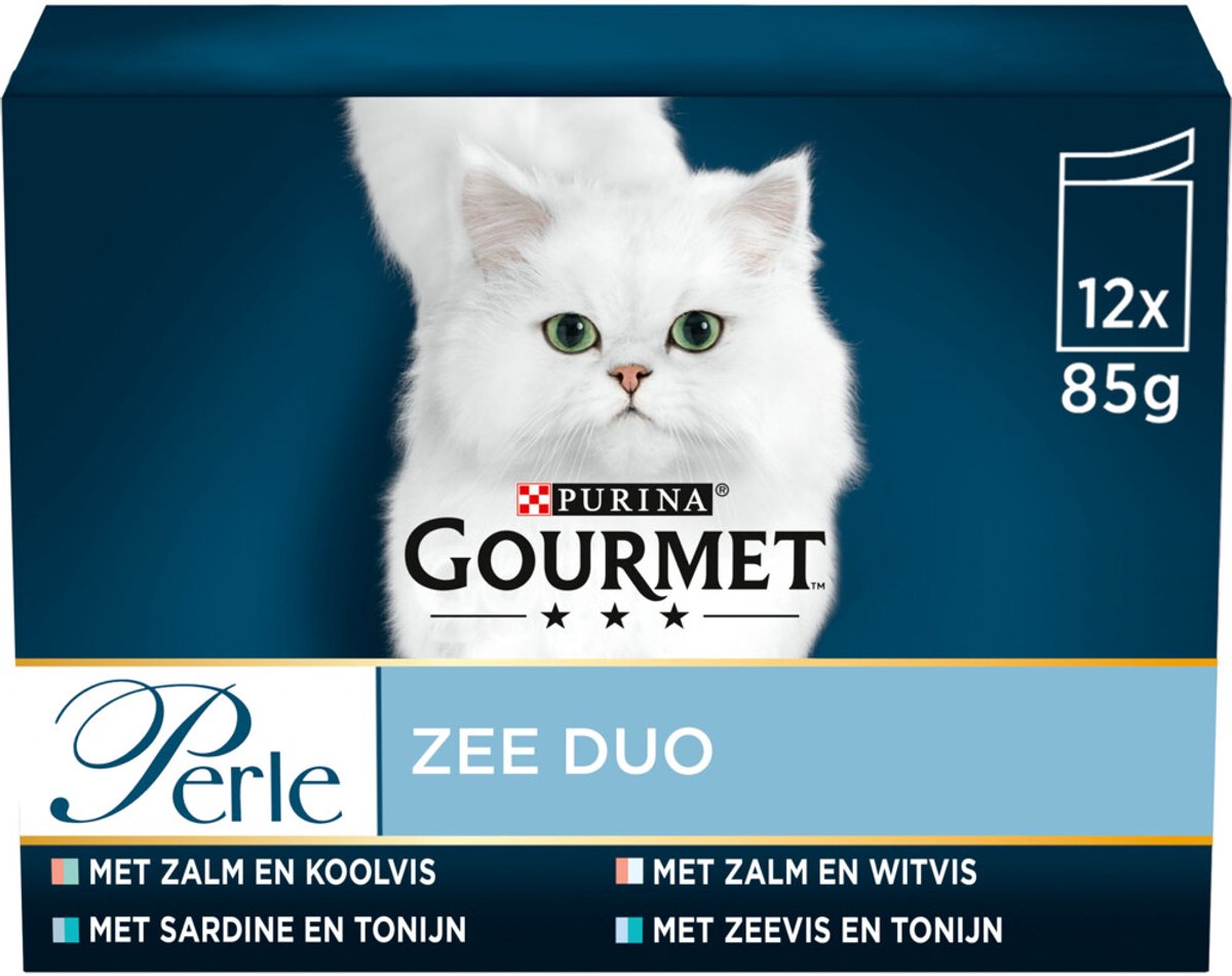 Purina Gourmet Perle Zee Duo natvoer kat (12x85 g) 4 x (12 x 85 g)