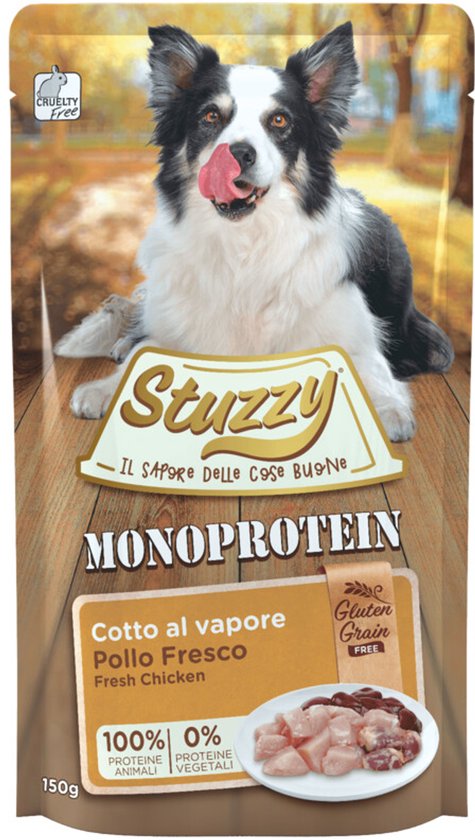 Stuzzy Hondenvoer Monoprotein Graanvrij Kip - 12 x 150 gr - Voordeelverpakking