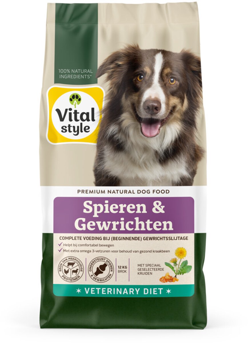 Vitalstyle Spier & Gewricht Hondenvoer - 2 x 12 kg - Voordeelverpakking