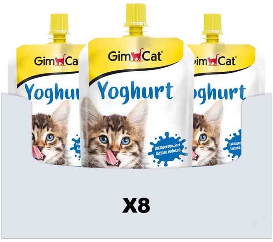 8x GimCat Yoghurt Pouch voor Katten 150 gr