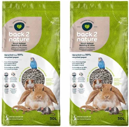 Back-2-Nature Bodembedekking - Knaagdieren - 2x 30 liter