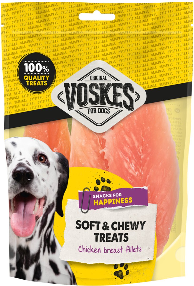 Voskes Hondensnacks Kippenborst - 10 x 100 gr - Voordeelverpakking