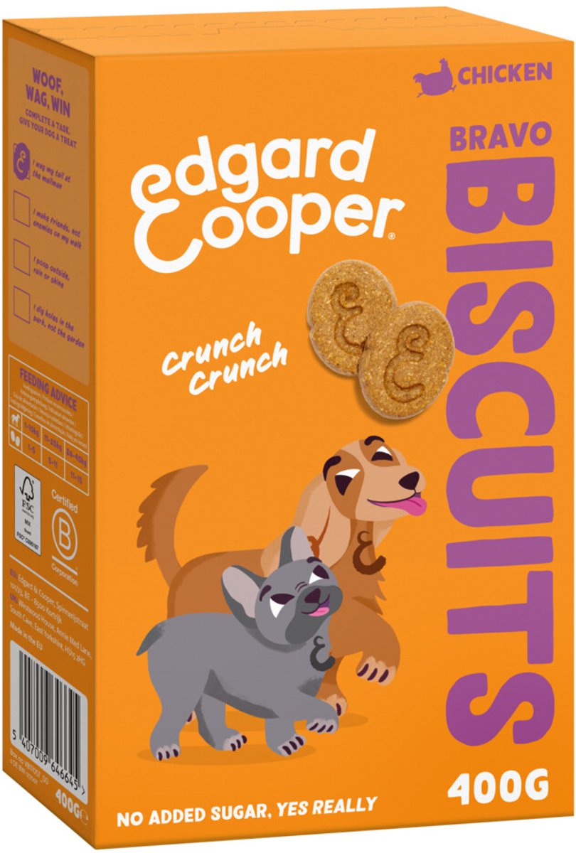 7x Edgard & Cooper Adult Biscuit Kip 400 gr