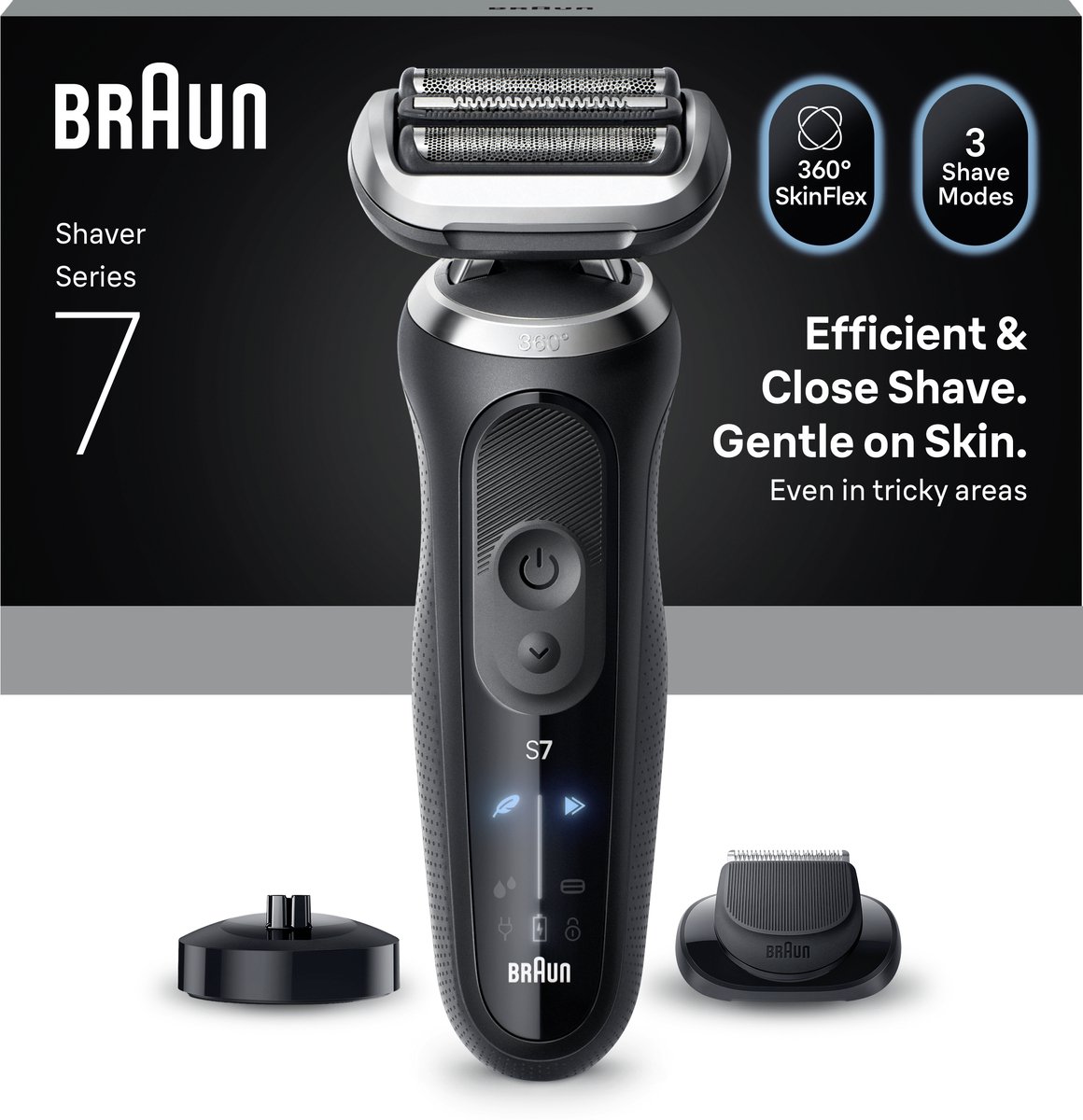 Braun Series 7 Elektrisch Scheerapparaat - +1 Opzetstuk - 72-N4200S - Zwart