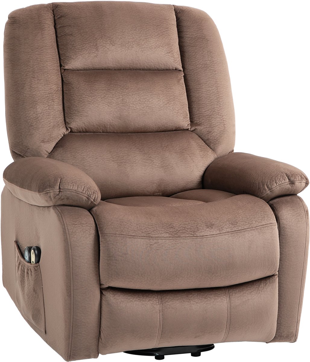 Afbeelding 3 van GranMaison Massagestoel Elektrisch Bruin Met Armleuning