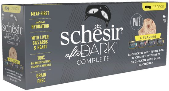 Schesir After Dark Paté Variatie-Pack - 12 x 80 gr