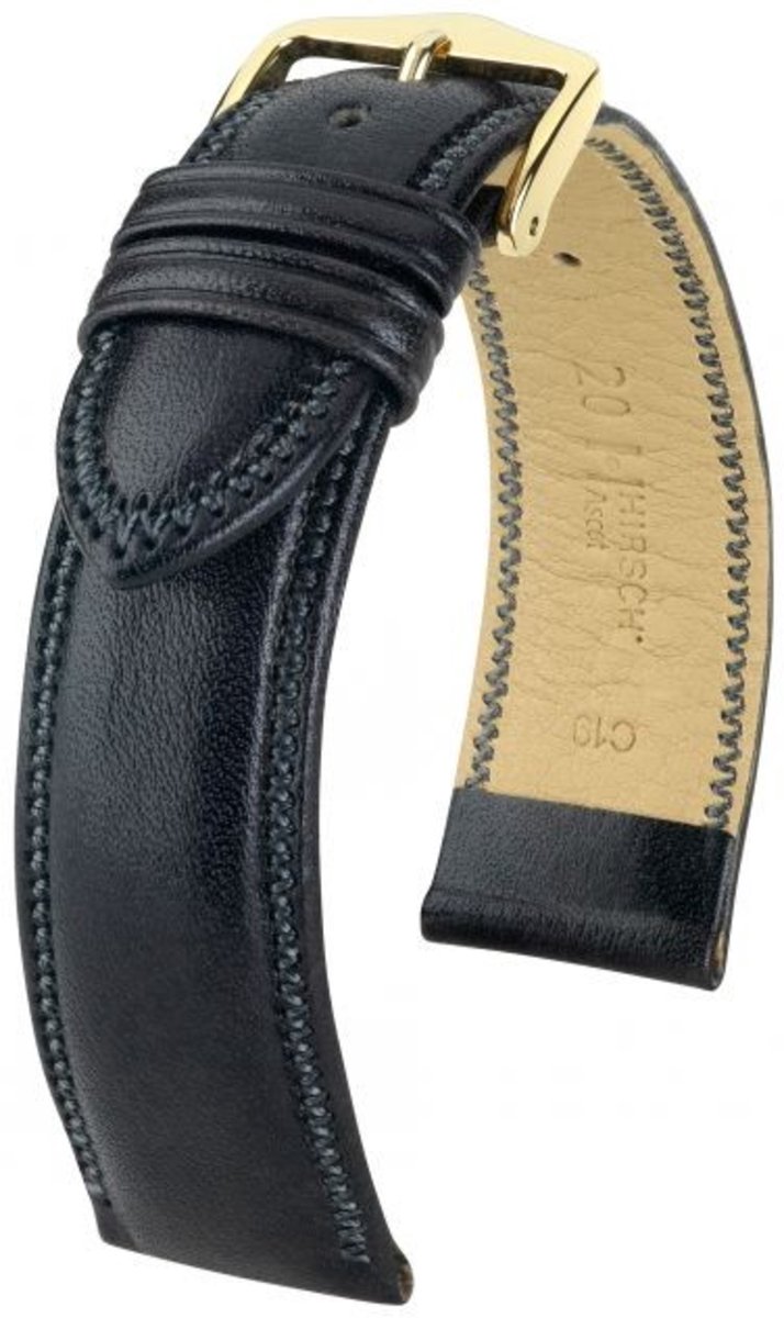 Hirsh Horlogeband - Ascot Zwart - Leer - 18mm