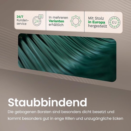 Novaliv 2X Premium klauwbezem met steel 50cm, speciale bezem met gebogen borstelharen - ideaal als tuinbezem, schraapbezem, kunstgrasbezem, optimaal voor op de camping, straatbezem, veegbezem van Novaliv — afbeelding 3