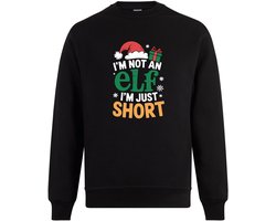 Not An Elf I’m Just Short Kersttrui - Unisex - Kerst - Christmas - Feestdagen - Grappige Trui - Kerstman - Xmas - Foute kerst - Foute Kersttrui - Kerstcadeau - Maat L Image