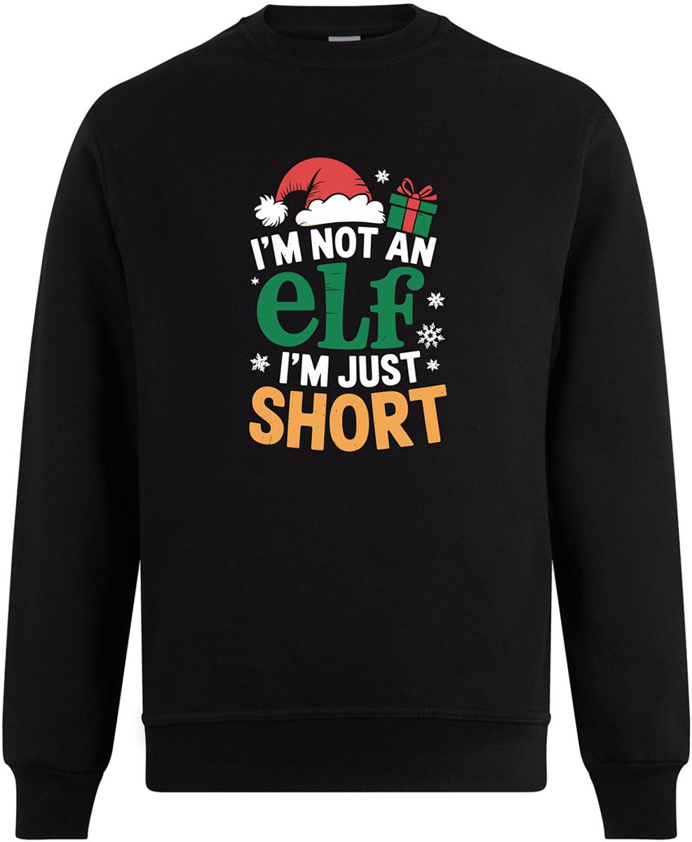 Not An Elf I’m Just Short Kersttrui - Unisex - Kerst - Christmas - Feestdagen - Grappige Trui - Kerstman - Xmas - Foute kerst - Foute Kersttrui - Kerstcadeau - Maat L