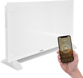 VONROC Luxe elektrische kachel - Convectorkachel met glazen paneel – 1250W/2500W- Verwarmt ruimtes tot 30m2 - Bediening zowel met app (via Wifi) als handmatig – Instelbare thermostaat en timer - Wit