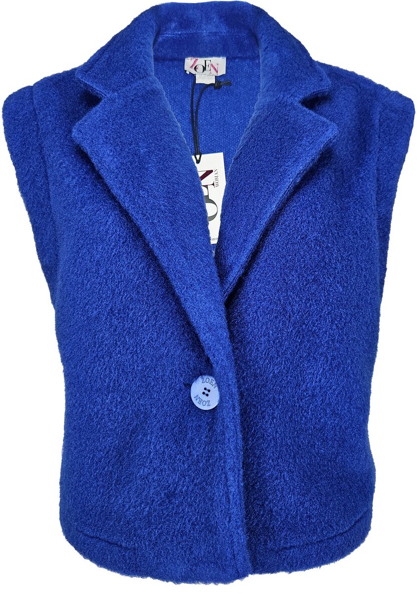 Zoen Woman - Elvie Fluffy Gilet - Fur Gilet - Waistcoat - Blue Blauw
