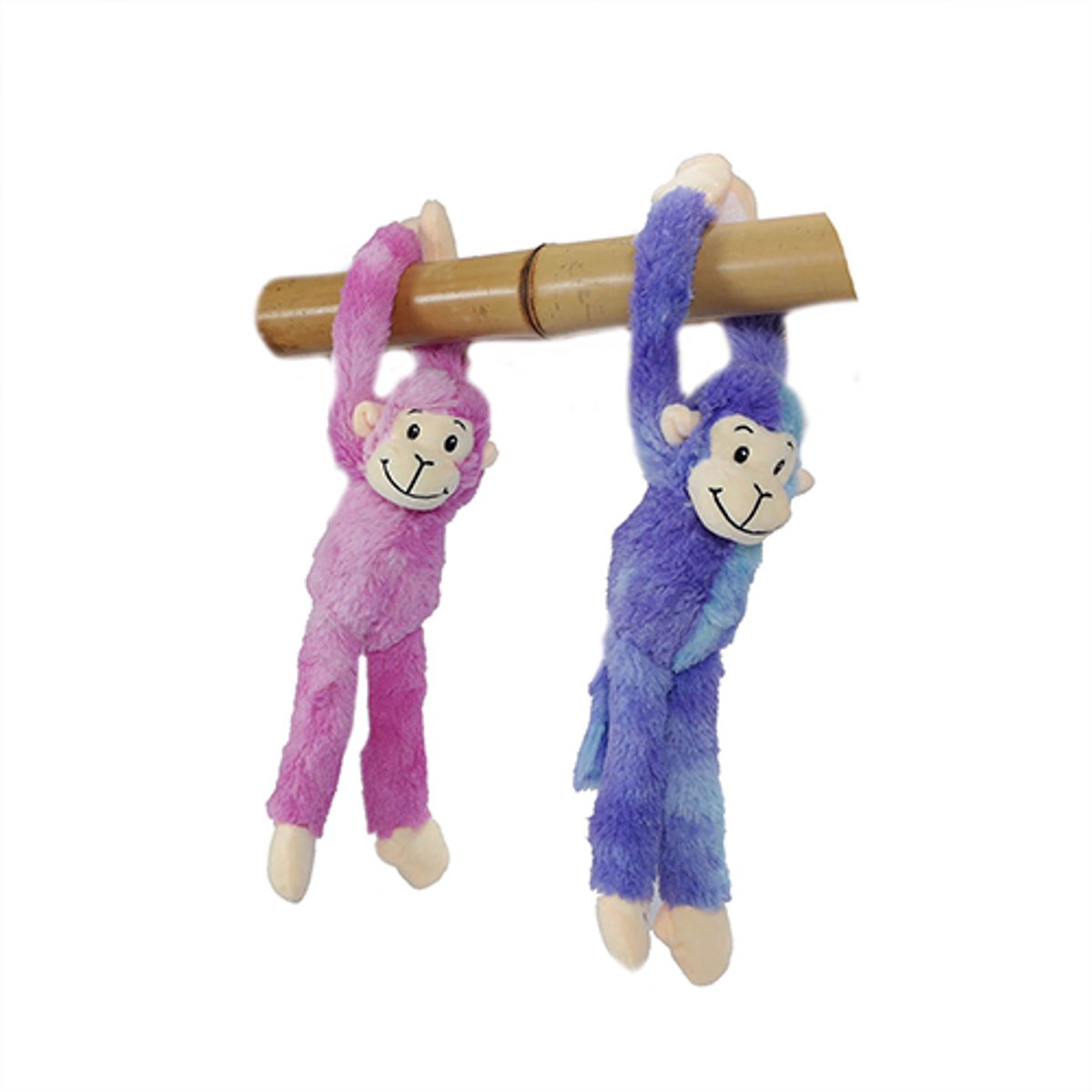 PIA Soft Toys - Pluche Knuffeldier - Hangaap roze en paars 30 cm