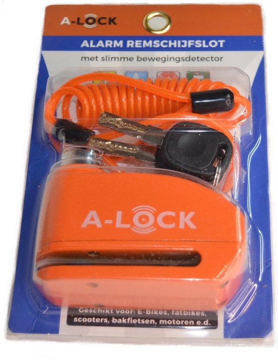 Fietsslot met alarm en slothouder voor Fiets & E-Bike - Schijfremslot met Alarm & Persoonlijk Alarm - Geschikt voor Bakfiets & Fatbike & Ebike- Alarmslot met houder - ENRA goedgekeurd als 2e slot voor fietsverzekering - remschijfslot met alarm — afbeelding 4