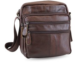 Fana Bags Kleine Leren Schoudertas Bruin - Crossbody Tas Heren Leer - Mannen Tas - Cadeau Mannen - Handige Heren Tas