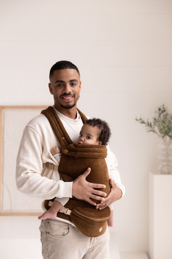 Babiem® Luca - Draagzak - Met Bijpassend Fanny Pack - Kinderdrager - Draagzak Baby - 3 Draagposities - Tot 15 Kilo - Draagzak Peuter - Cognac van Merkloos — afbeelding 3
