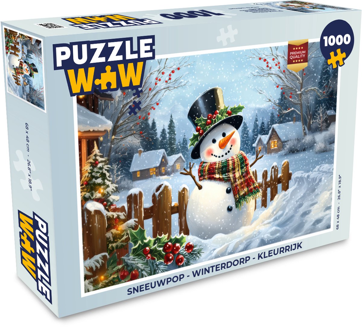 Sneeuwpop - Winterdorp - Kleurrijk