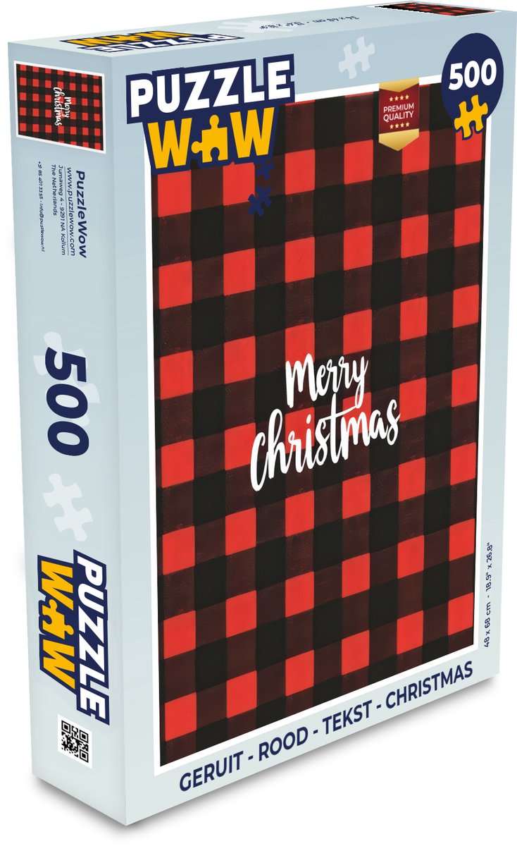 Geruit - Rood - Tekst - Christmas