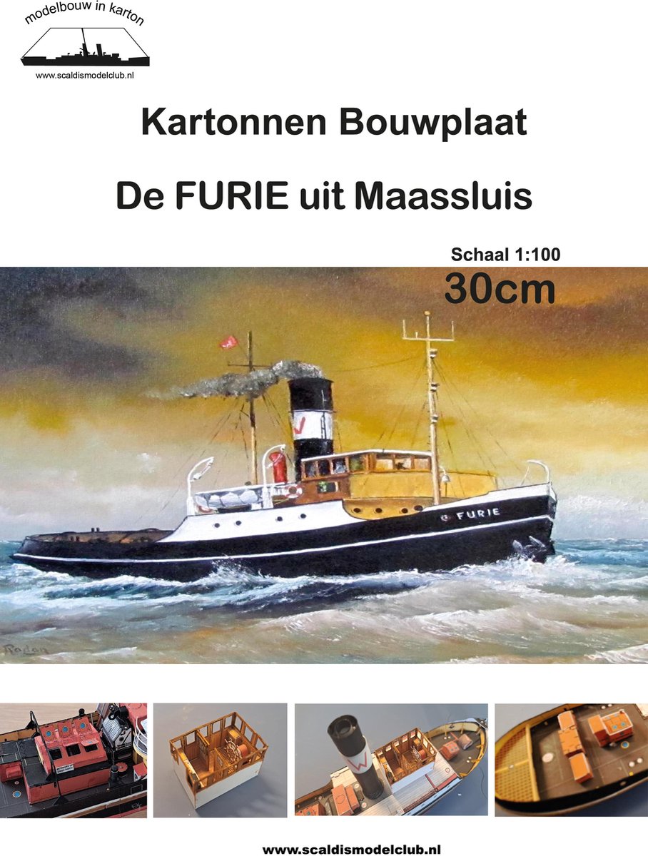 Scaldis Furie Maassluis - Bouwplaat schaalmodel zeesleper 1:100