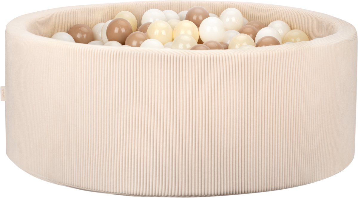 Babiem® Milou - Ballenbak - Incl. 200 Ballen - Ballenbad - Ballenbak Ballen - Ballenbak Baby - 90cm Ø - Speelgoed 1 Jaar - 1 t/m 5 Jaar - Beige