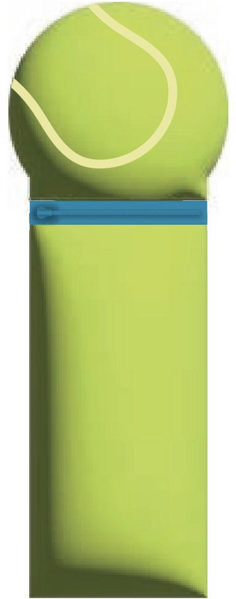 iTotal Pencil Case Silicone "TENNIS" Zachte siliconen etui voor school, uitbreidbaar met contourvorm 6x6x21cm 150gr
