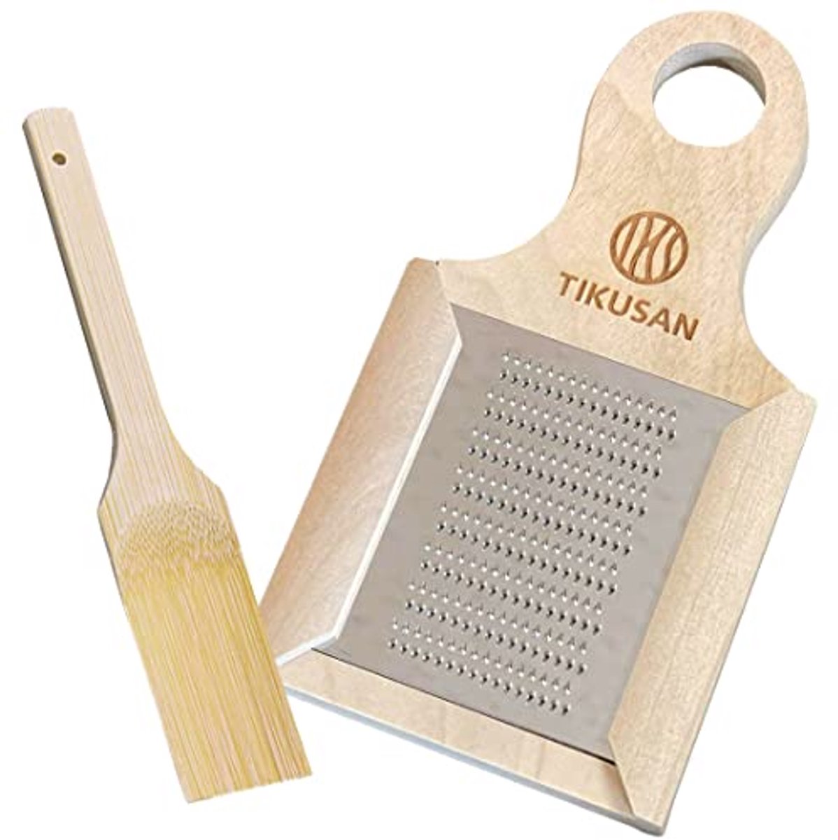 Houten Rasp voor Wasabi, Gember en Knoflook met Bamboeborstel - Handgemaakt in Japan