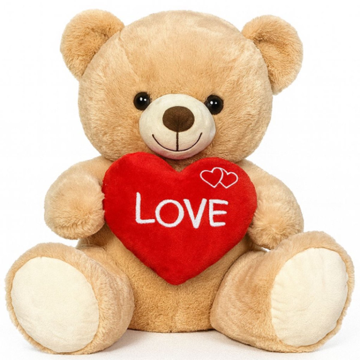 Teddybeer (Bruin) Bobby met Hart Pluche Knuffel 50 cm - Speelgoed Knuffels voor Kinderen Jongens Meisjes - Valentijnsdag Liefde Love - Teddybeer Knuffelbeer