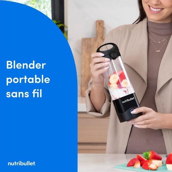 Draagbare blender - NUTRIBULLET - NBP003B - 100 W - 0,475 L - BPA-vrij - Zwart - Inclusief één waterfles van Merkloos — afbeelding 2