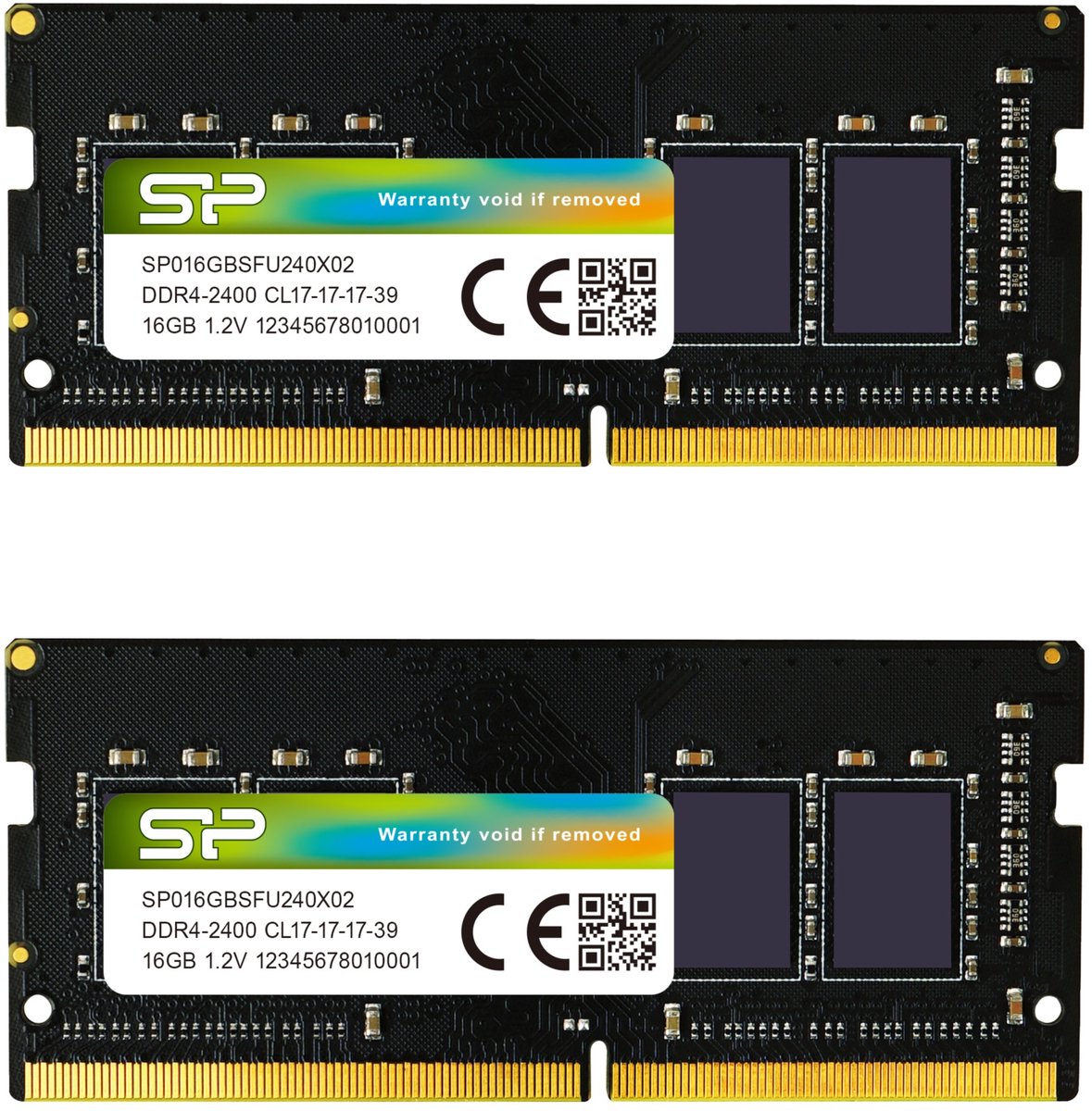 Silicon Power - Laptopgeheugen - DDR4 - 32GB (2x16GB) - 2400MHz - CL17 - SODIMM - SP032GBSFU240X22