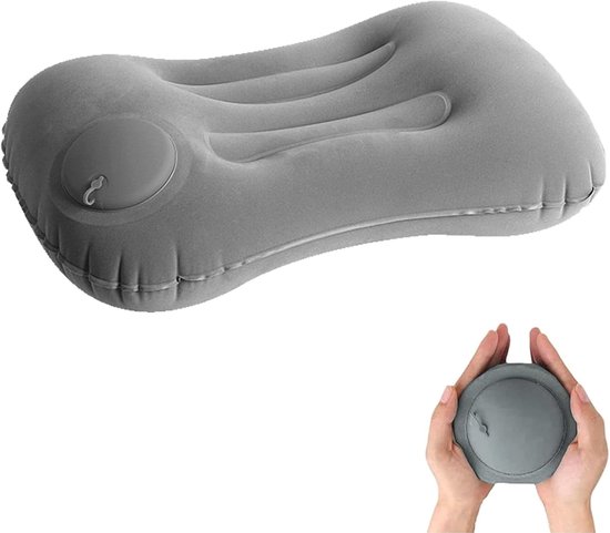 Kussen - Opblaasbaar kampeerkussen - Opblaasbaar reiskussen - 43*28*10cm - Wordt geleverd met oordopjes en oogmasker - Comfortabele ergonomie - Draagbaar opblaasbaar kampeerkussen - ANMI