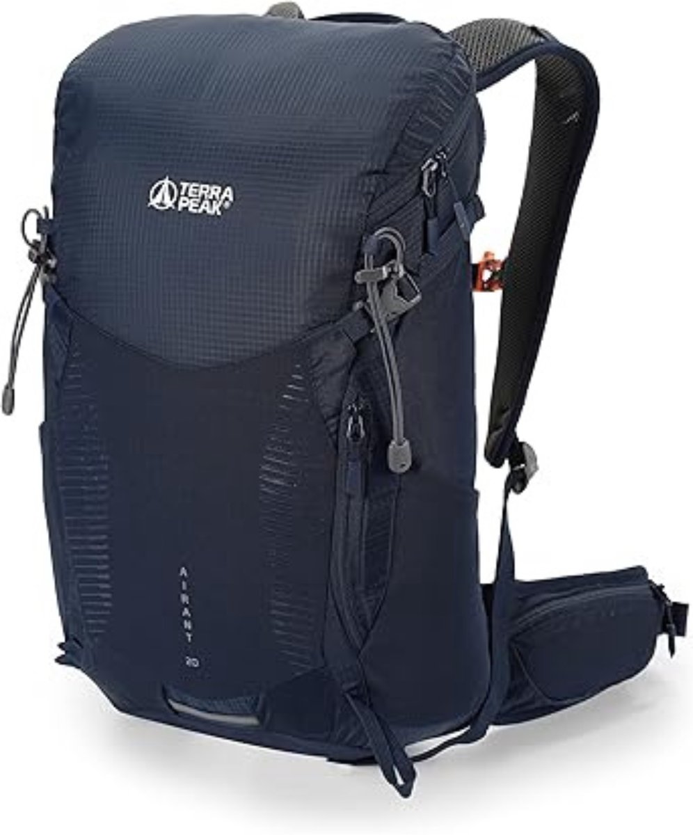 Terra Peak wandelrugzak met netrug, Airant, rugzak met geventileerde rug 20 l 30 l 40 l met drinksysteemhouder en regenhoes, trekkingrugzak voor dagtochten met heupriem, outdoor dagrugzak