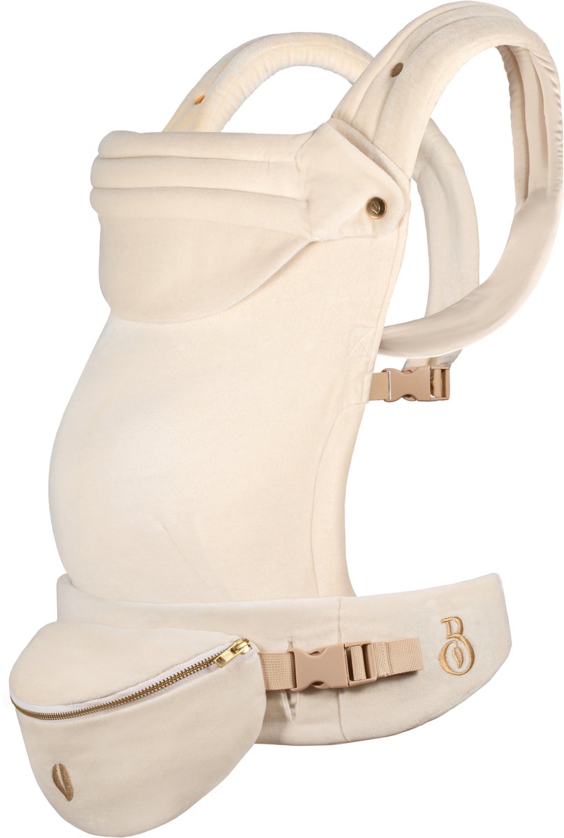 Babiem® Olivia - Draagzak - Met Bijpassend Fanny Pack - Kinderdrager - Draagzak Baby - 3 Draagposities - Tot 15 Kilo - Draagzak Peuter - Off-white