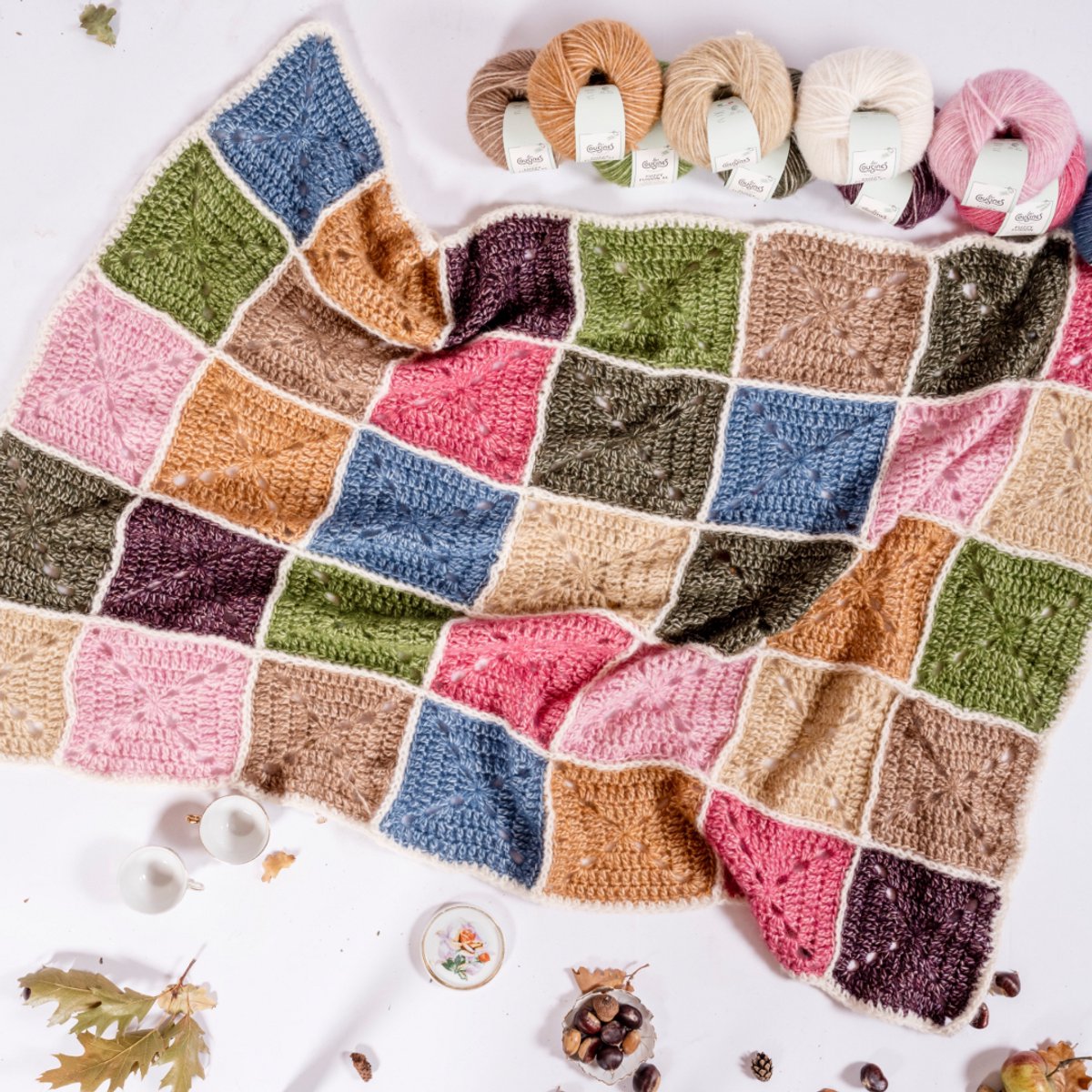 Les Cousines - Haakpakket - Grannysquare deken haken