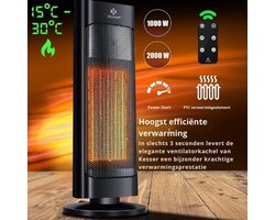 Keramische Torenventilator Verwarming – 2000W | Met Afstandsbediening, Energiezuinig, Stil,…