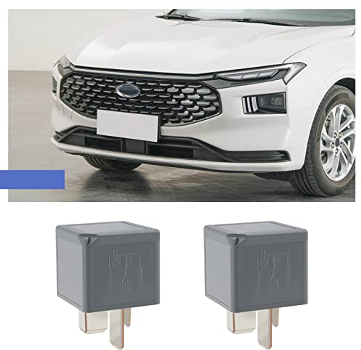 Set van 2 auto-relais 5M5T-14B192-EA V23136-J4-X62 compatibel met Mondeo Fiesta Focus Ka Transit Kuga Ranger Explorer C-Max Galaxy S-Max B-Max 4-polig DC 12V 70A