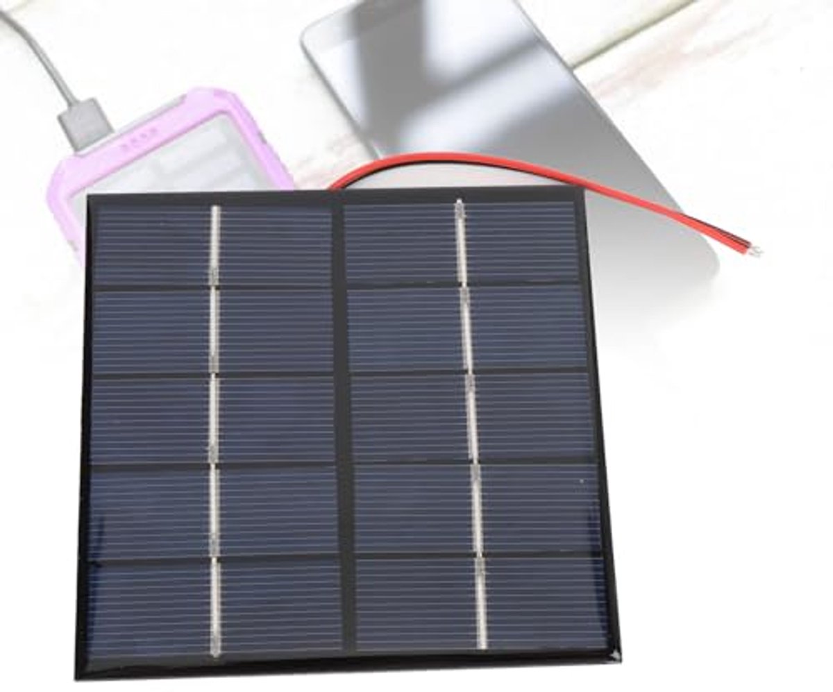2 STCS 1,2W 5V zonnepaneel, DIY zonne-energieoplossing, polykristallijn zonnepaneel voor telefoon, tablet en camera, 100x100 mm kleine zonnepanelen