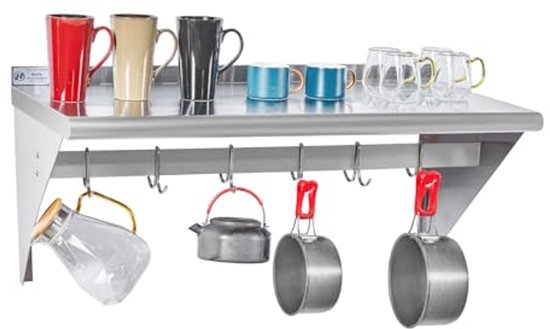 Opvouwbare RVS Wandplank 70x40cm Ruimtebesparend Gemonteerd Rack voor Commerciële Keukens Voedsel Vrachtwagens Restaurants Bijkeuken Kamers EasyInstall DropDown Ontwerp