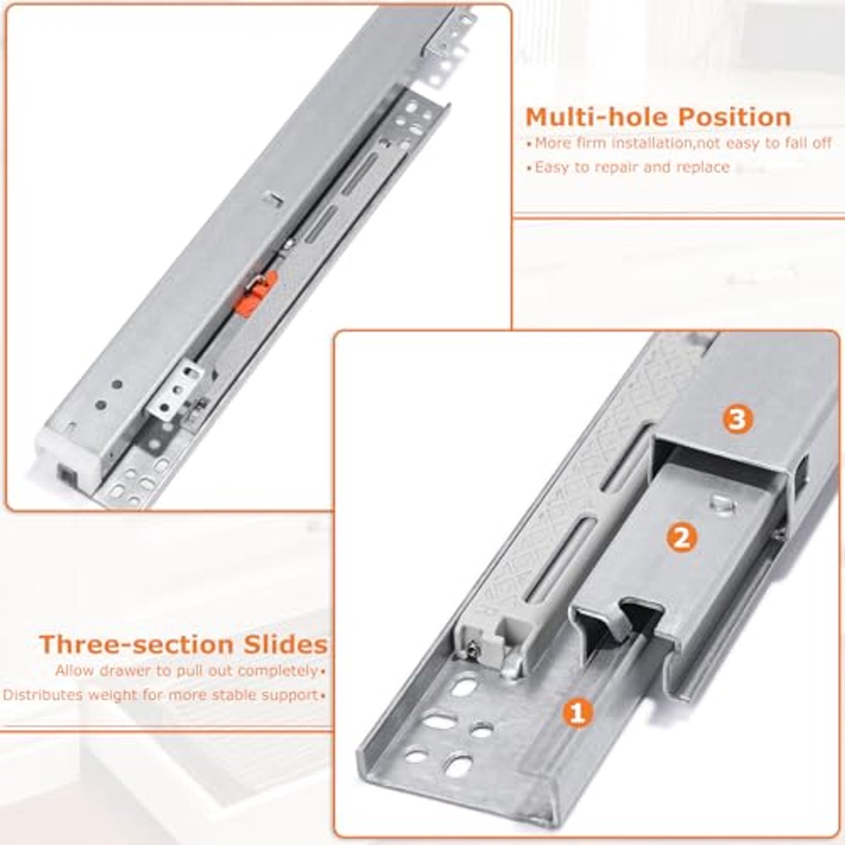 Schuifladenrails 2 x 35 cm - Volledig uittrekbaar met Softclose en Hoge Belasting Capaciteit