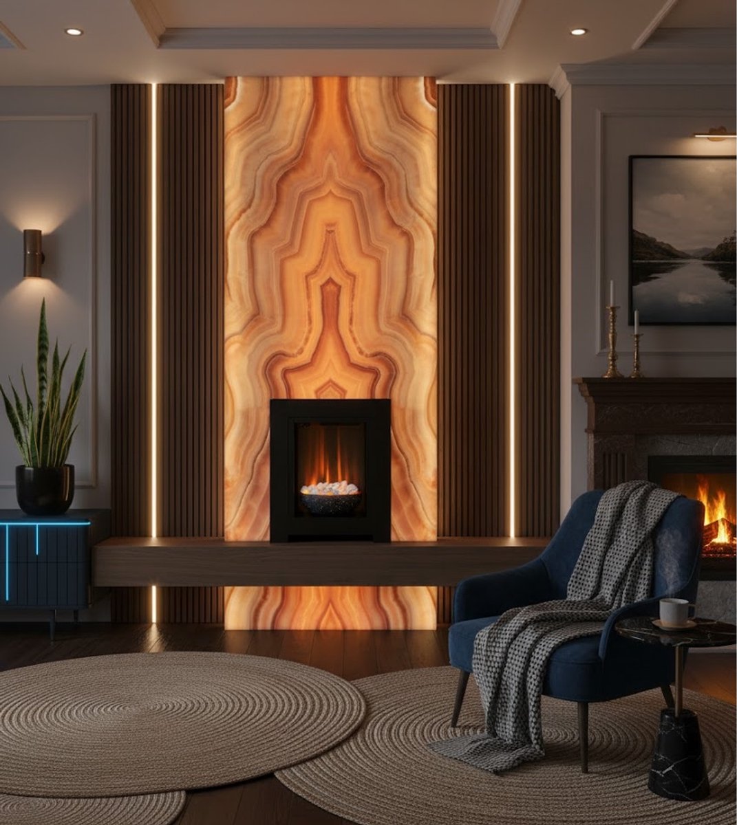 Elektrische Sfeerhaard LumiFire™ Zwart – Wandhaard met Realistisch Vlam Effect, Verwarming 900–1800W, Inclusief Witte Kiezelstenen & Grafietschaal – Moderne Wandkachel voor Binnen – 73x60x20 cm – EU-stekker – HomeByNicole