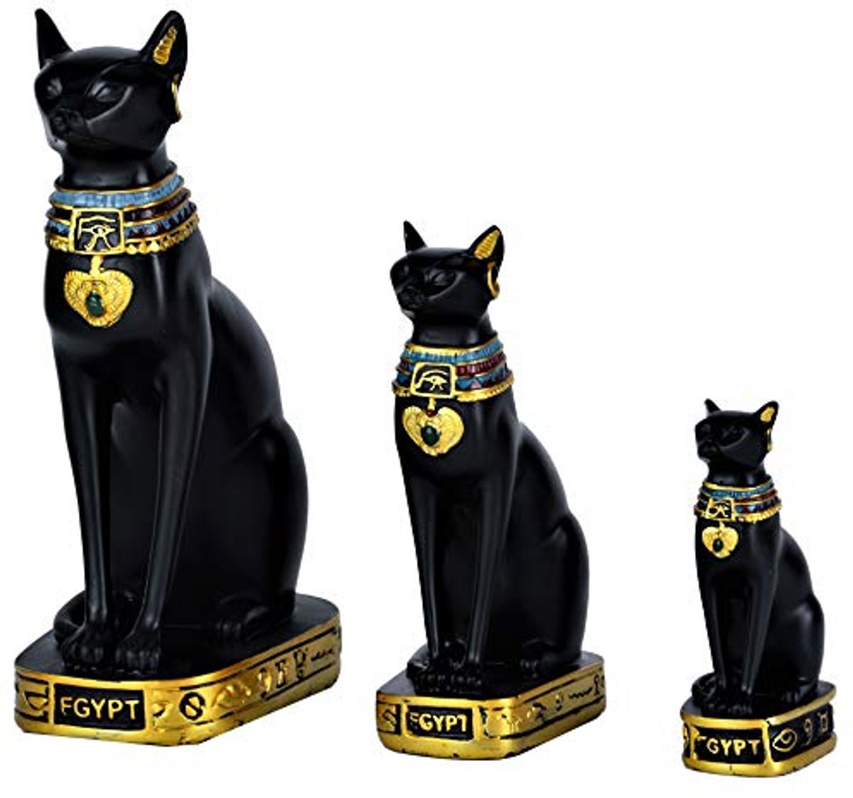Kattengodin Bastet Collectible Beeldje - Handgemaakt in Egypte (Medium 5,4 cm Hoog)